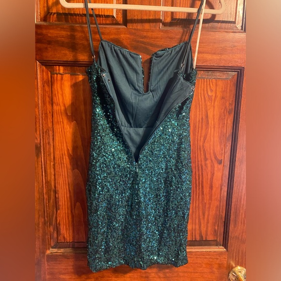 NWT Lulus Sparkling Sensibility Emerald Green Sequin Bodycon Mini Dress Small S - Picture 8 of 11